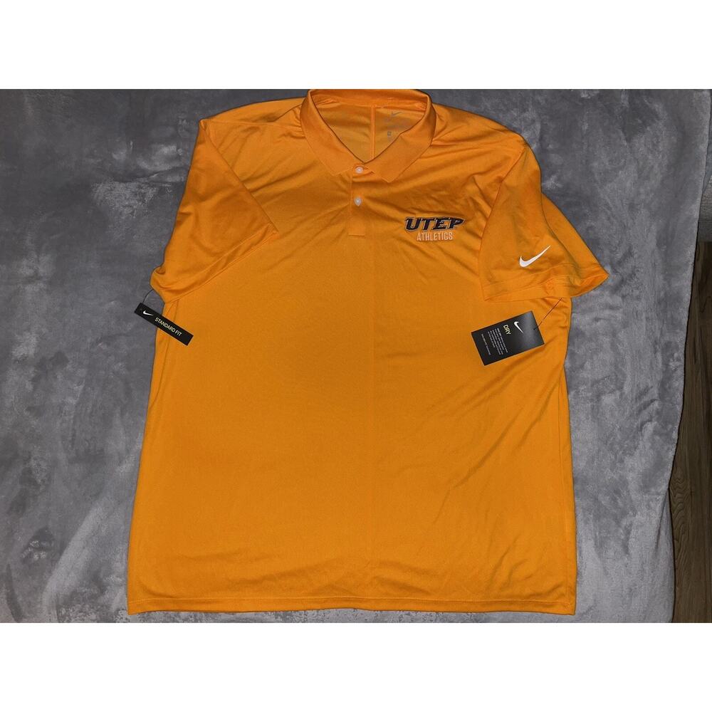 Nike Dri Fit UTEP Miners Athletics Polo Orange Mens XL